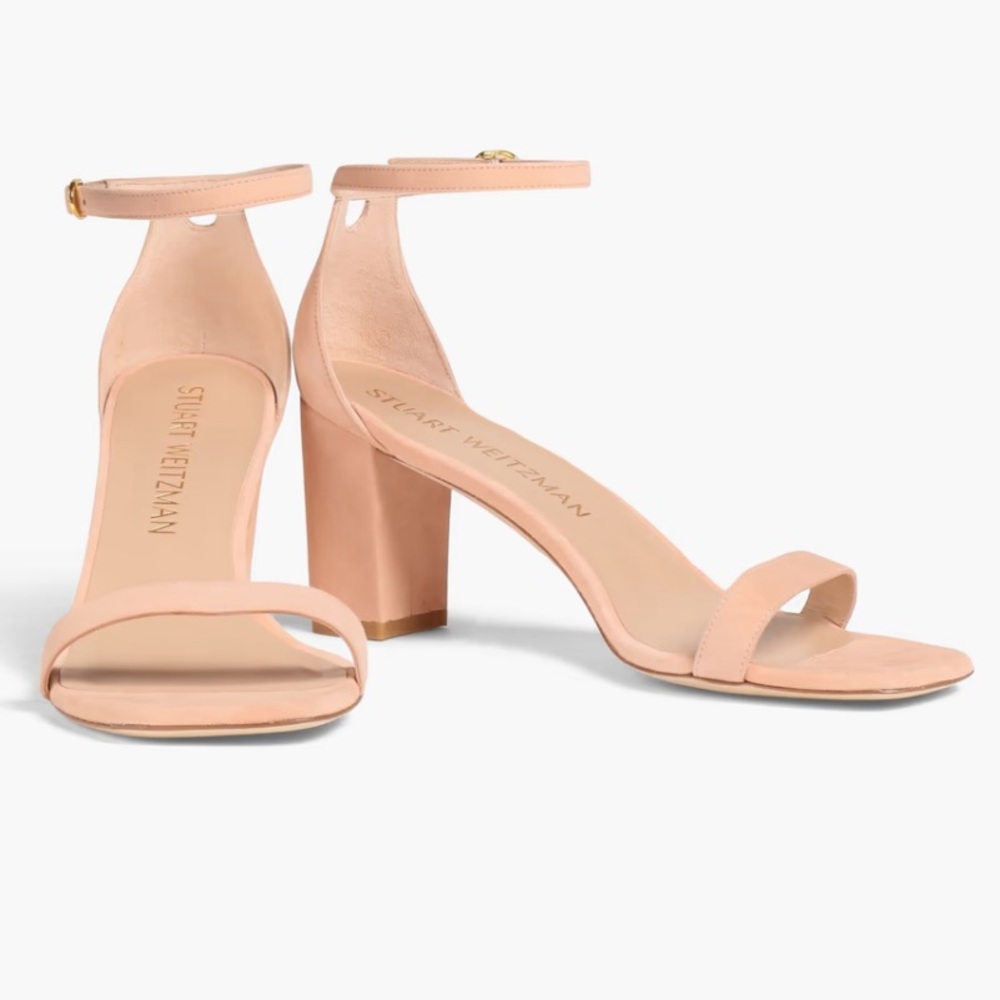 Stuart Weitzman nearlynude block heel ankle strap